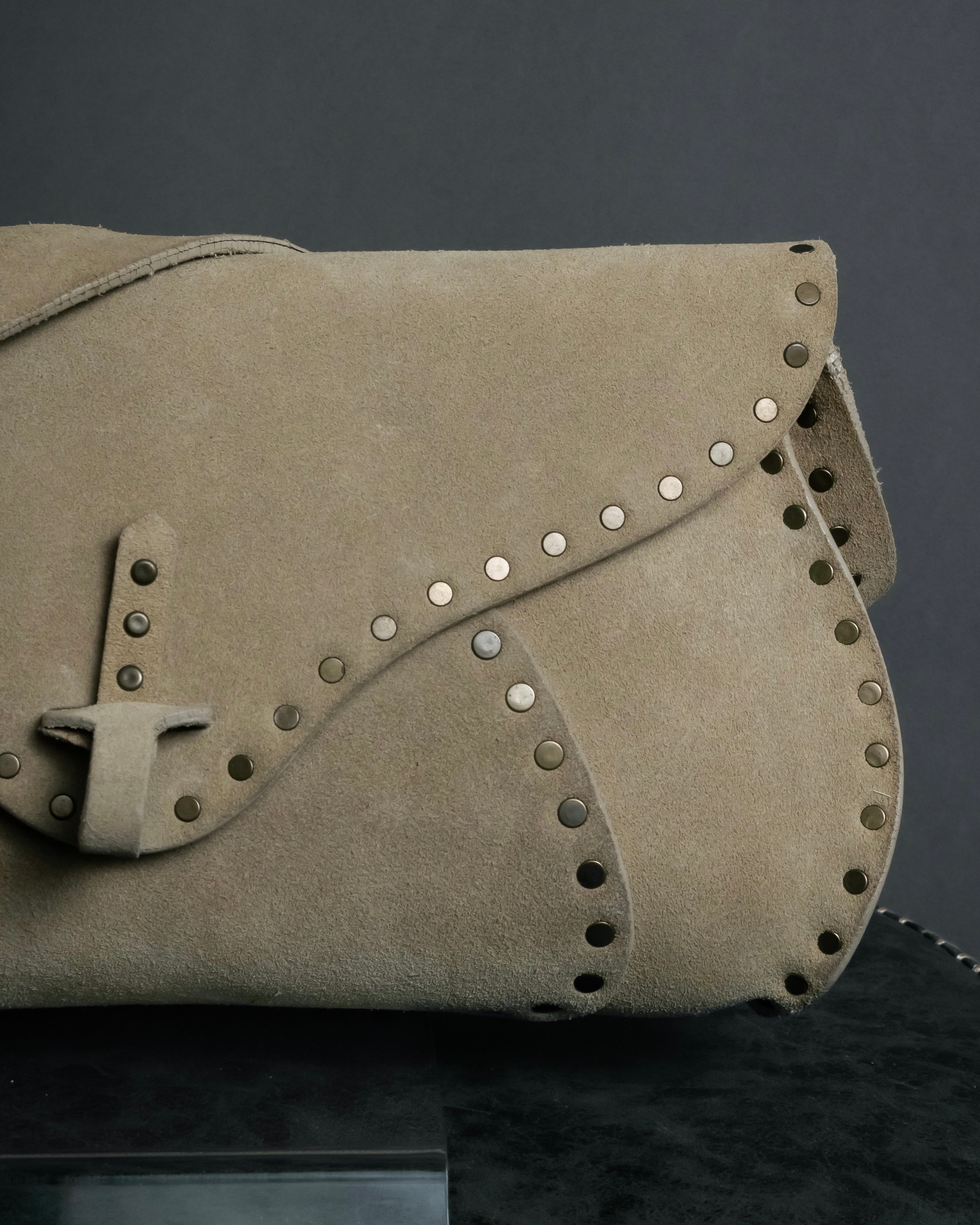 "CELINE" Studs design suede leather shoulder bag