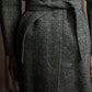 "BURBERRYS" Herringbone belted design soutien collar coat