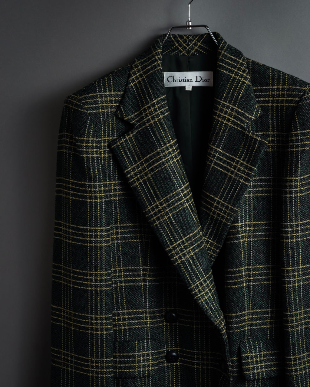 "Christian Dior" Windowpane check tailored jacket