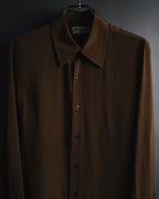 "SAINT LAURENT" 2021AW silk crepe de chine french-cuff shirt