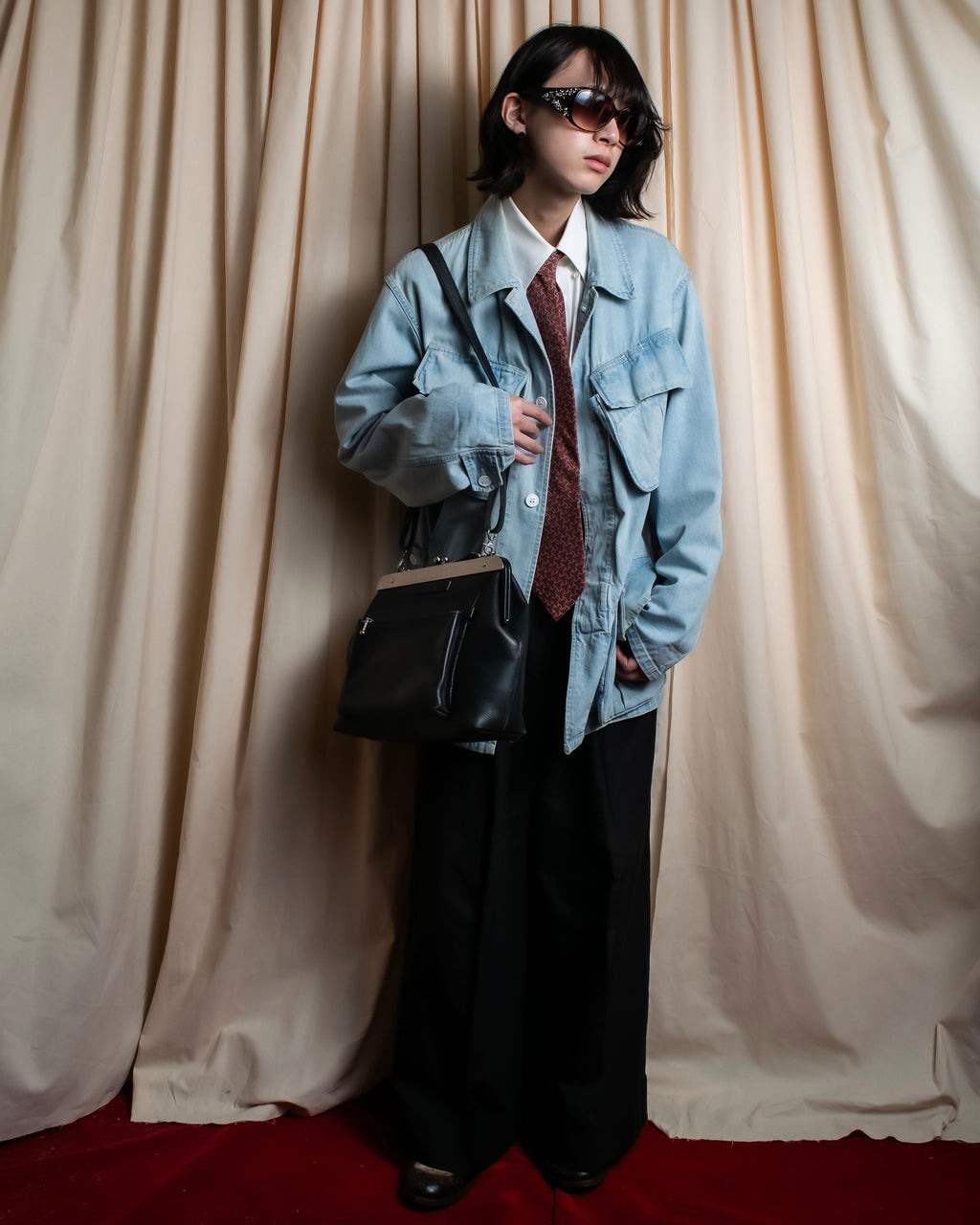 "GIORGIO ARMANI" Wave pattern silk necktie