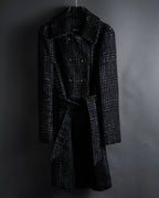 “MAX&Co.” Double-breasted houndstooth tweed coat
