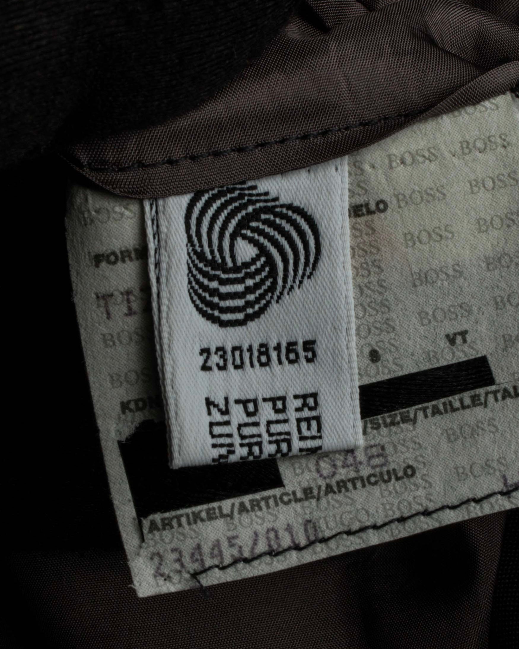 "HUGO BOSS" Fine-gauge wool khaki gray set up