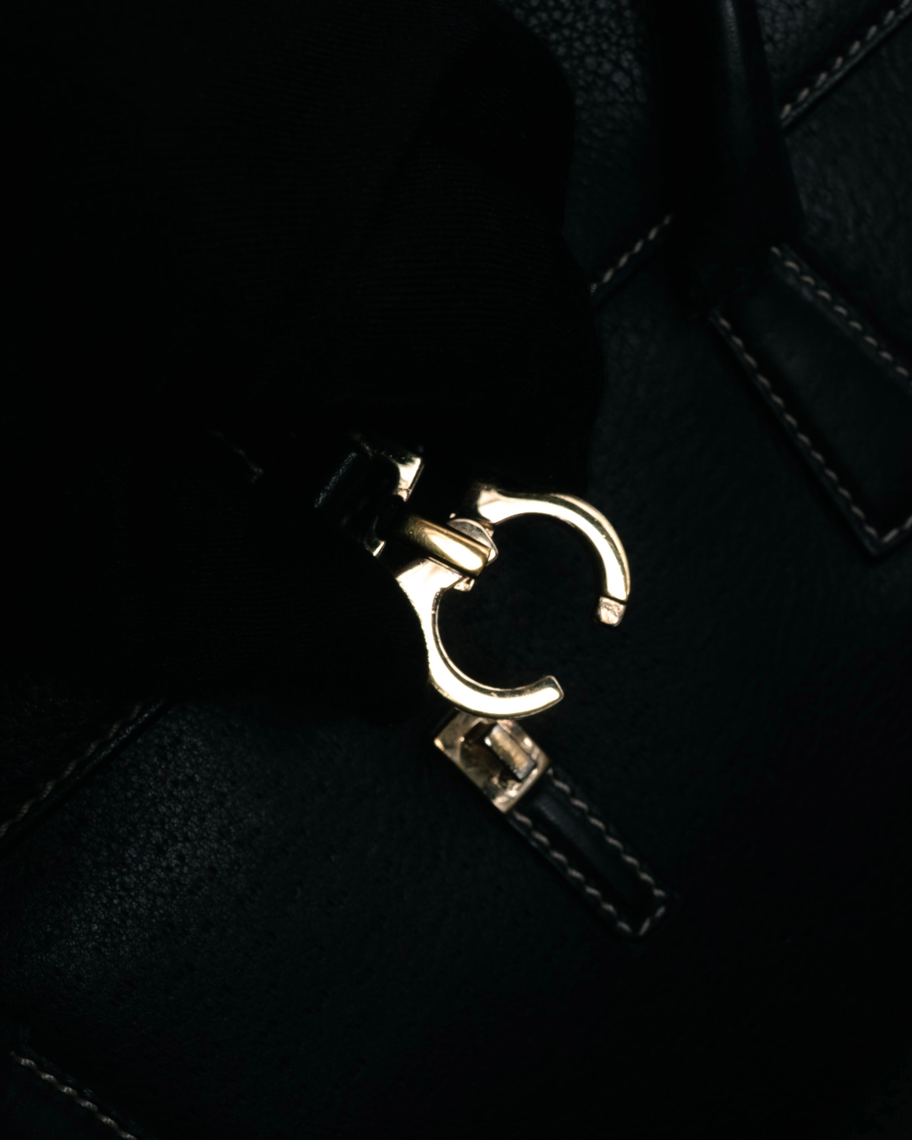 “Salvatore Ferragamo” 90's–00's Gancini leather handbag