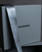 "BALENCIAGA" Logo engraved compact leather tri-fold wallet