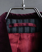 "GUCCI" Velour upper collar design thick stripe pattern chester coat