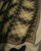 “Yves Saint Laurent” 80’s-90’s Sheer check silk scarf