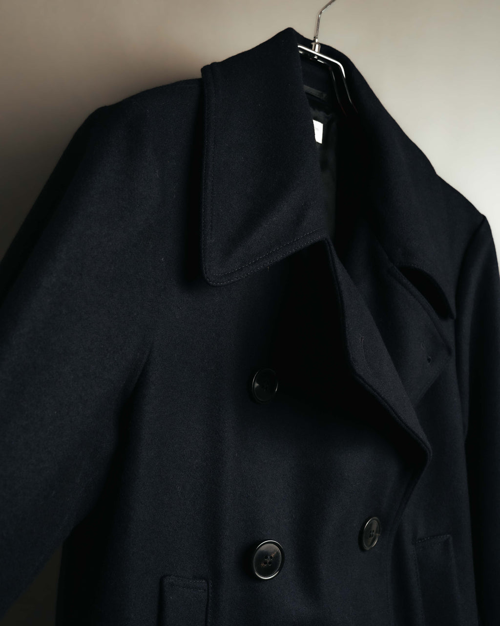 -SPECIAL- "DRIES VAN NOTEN" 10's Sculptural wide lapel double breasted wool coat