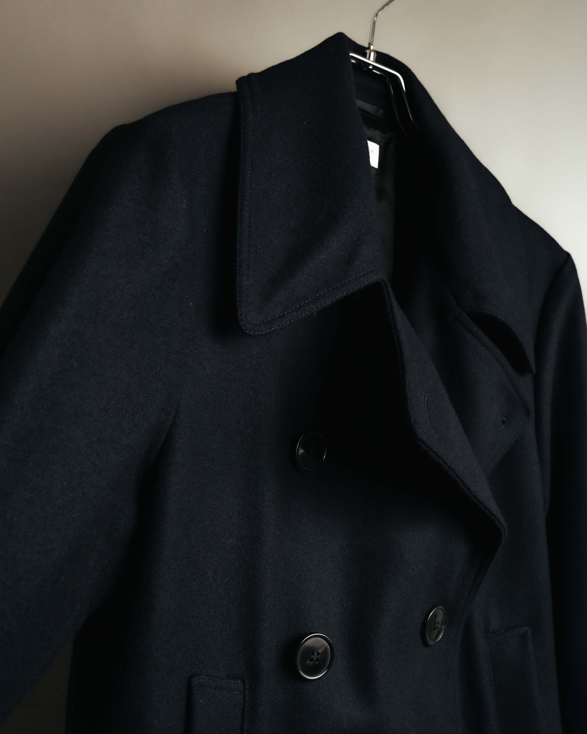 -SPECIAL- "DRIES VAN NOTEN" 10's Sculptural wide lapel double breasted wool coat
