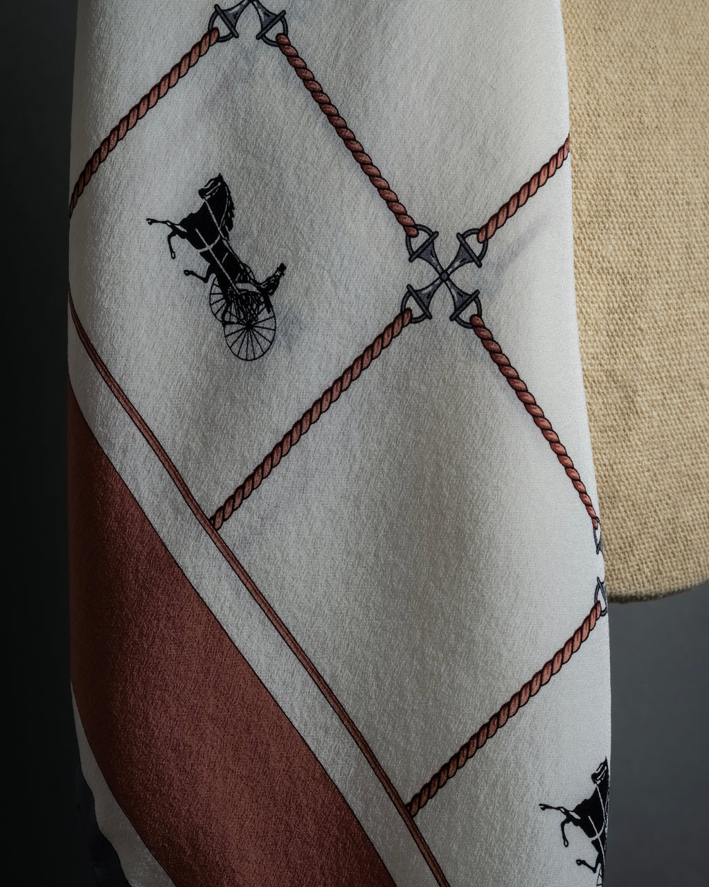 "CELINE" Horse-drawn carriage design silk scarf