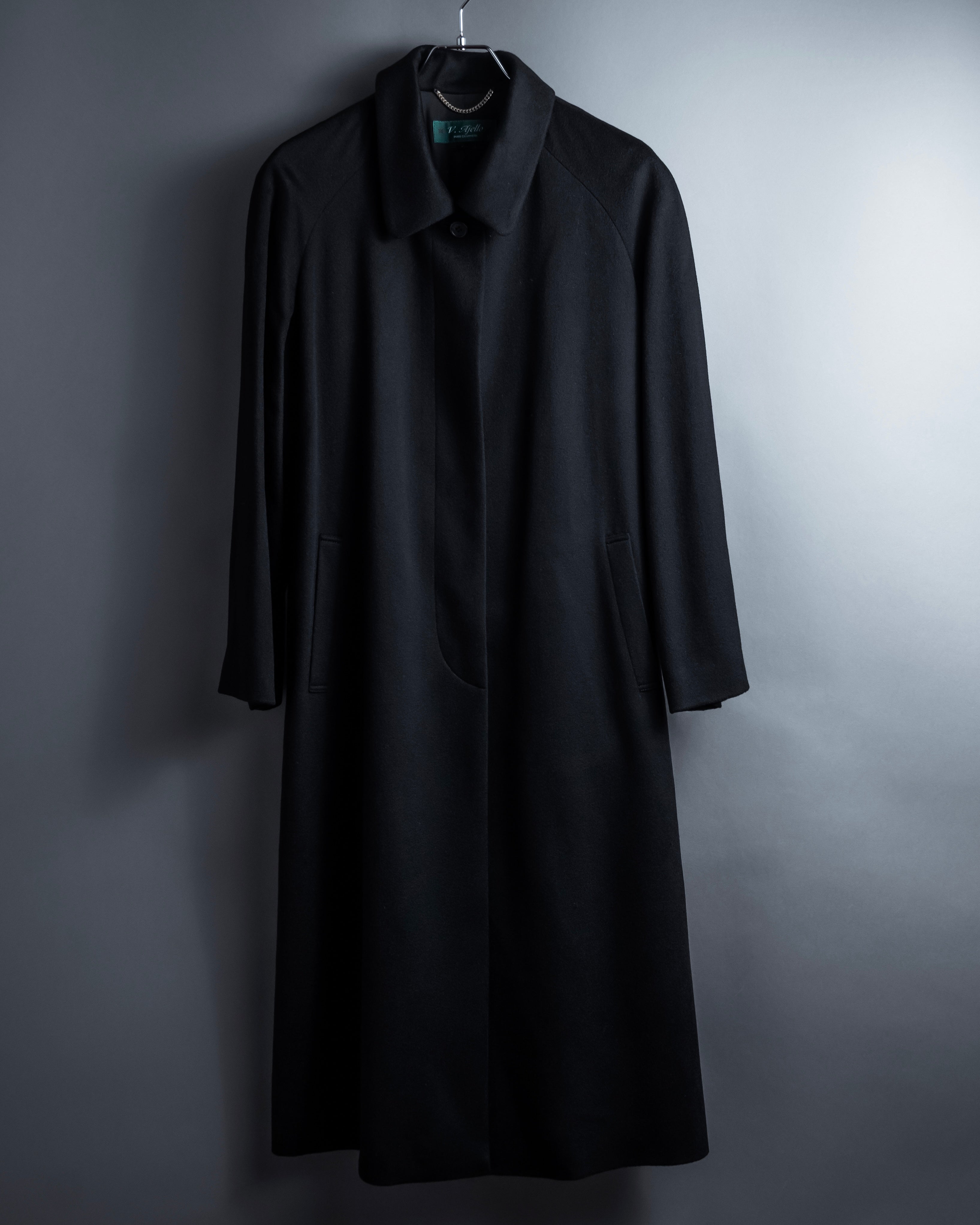 "Vintage raglan sleeve 100% cashmere stand-collar coat"