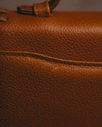 "Yves Saint Laurent" 70's-80's Cognac leather top handle bag