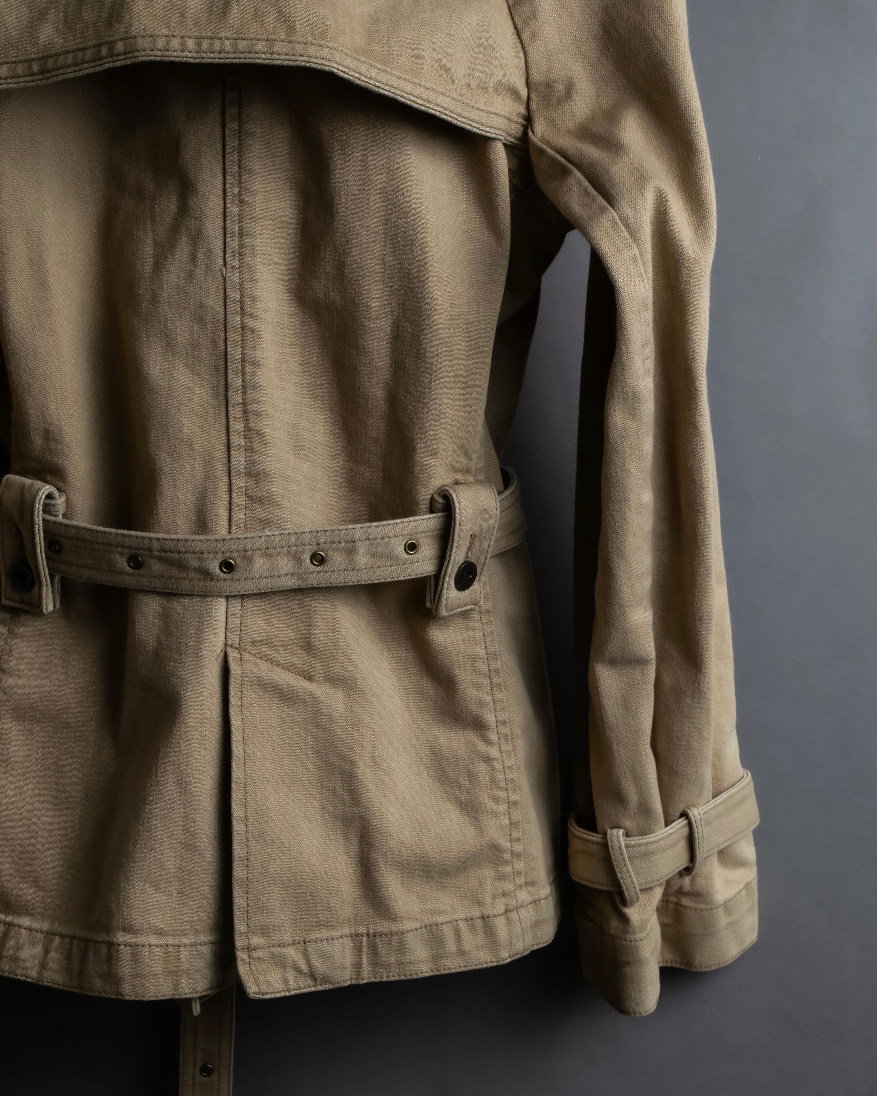"BURBERRY" Selvedge denim trench detail jacket