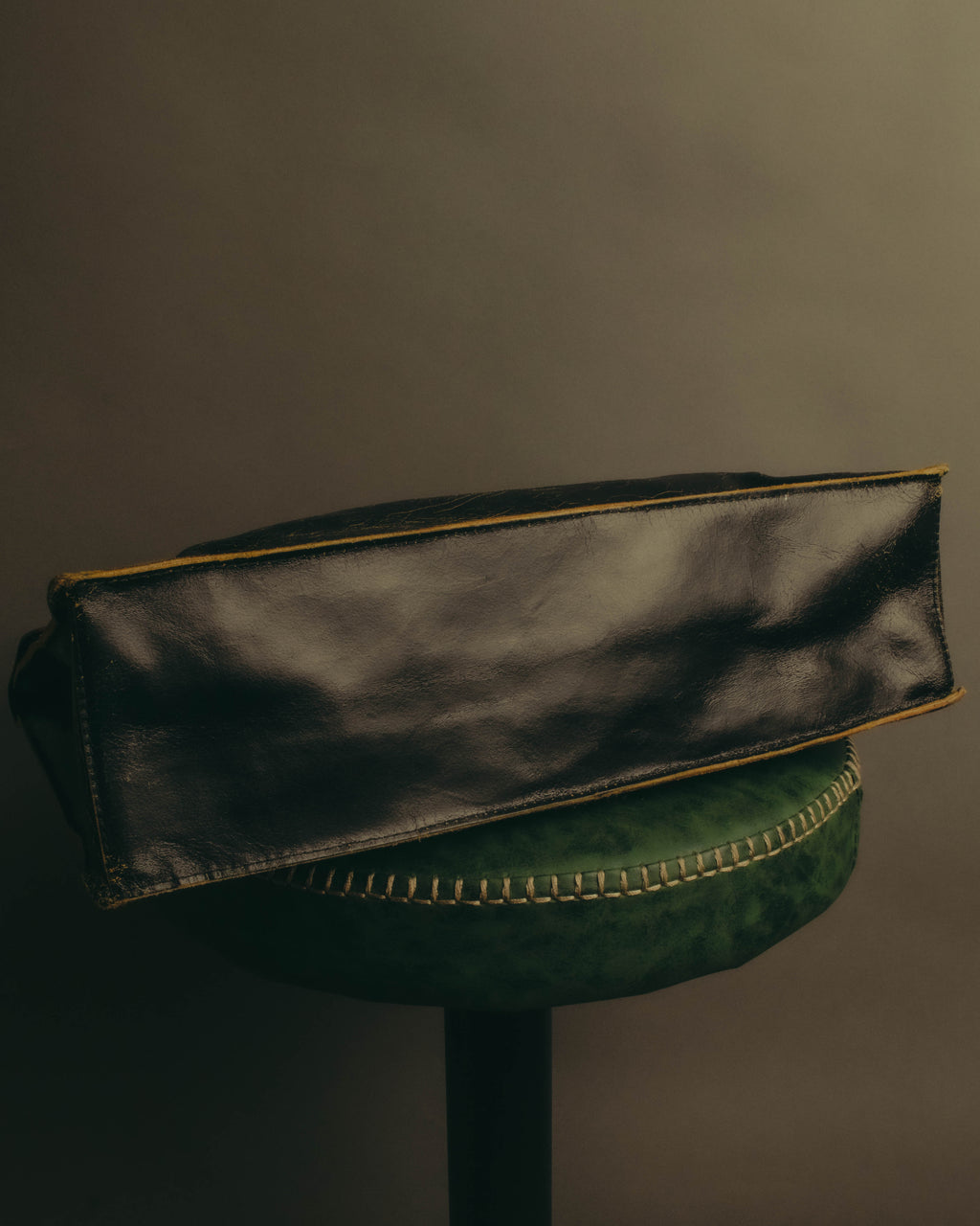 "Miu Miu" 90's-00's Cracked leather tote handbag