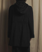 Abrigo con capucha forrado de alta costura de los años 90 de "VALENTINO"