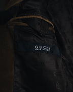 "GUCCI"Mid 2000s suede & smooth leather combination tailored jacket