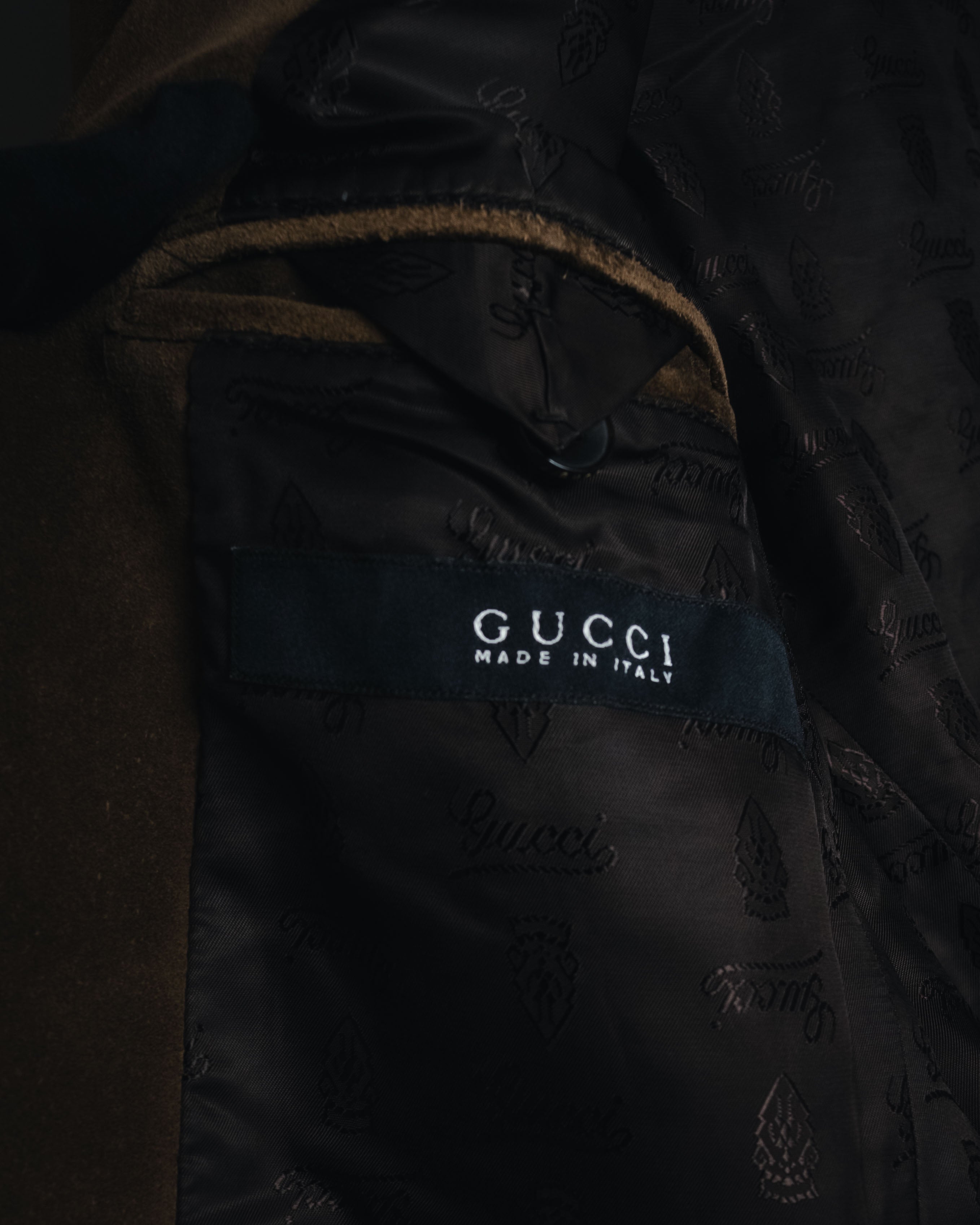 "GUCCI"Mid 2000s suede & smooth leather combination tailored jacket