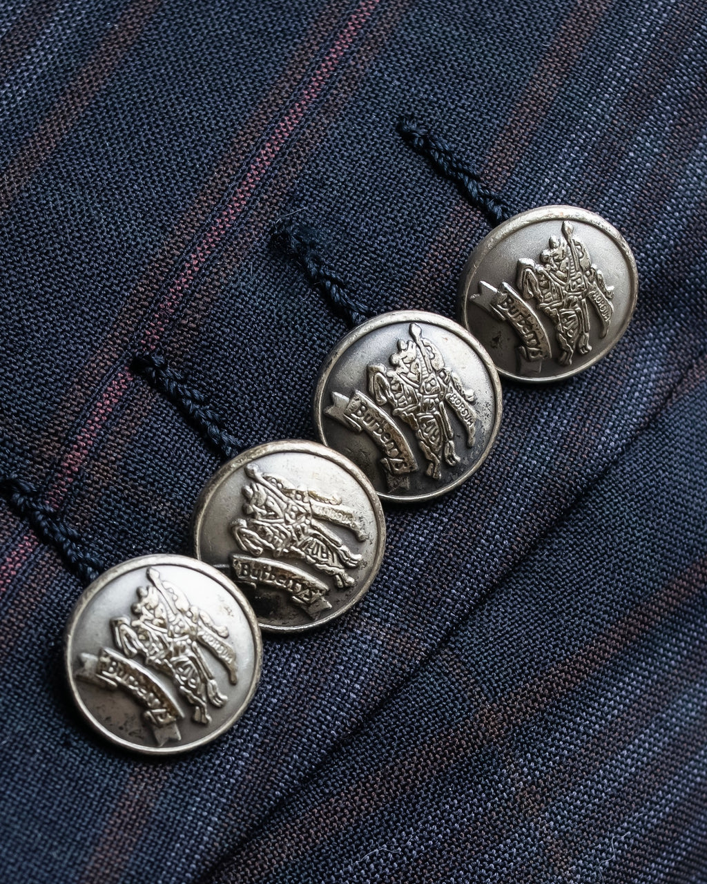 "BURBERRYS" Micro check pattern metal button blazer