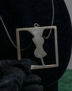 "YVES SAINT LAURENT" Cassandra logo motif silver necklace