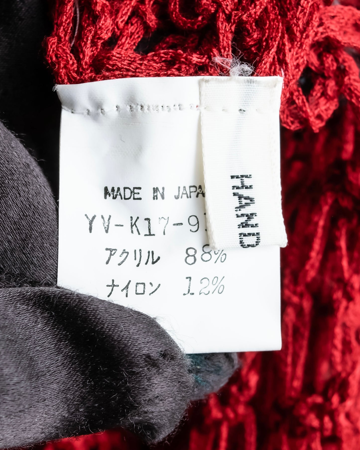 "Y's" Vivid red color mesh knit pullover