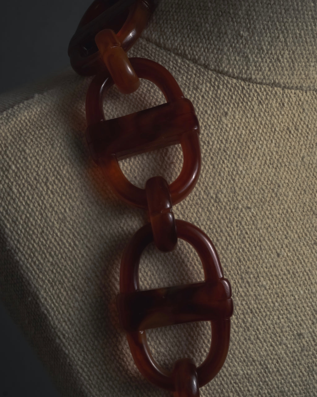 "Christian Dior" Sculptural tortoiseshell resin chain necklace