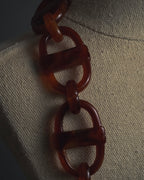 "Christian Dior" Sculptural tortoiseshell resin chain necklace