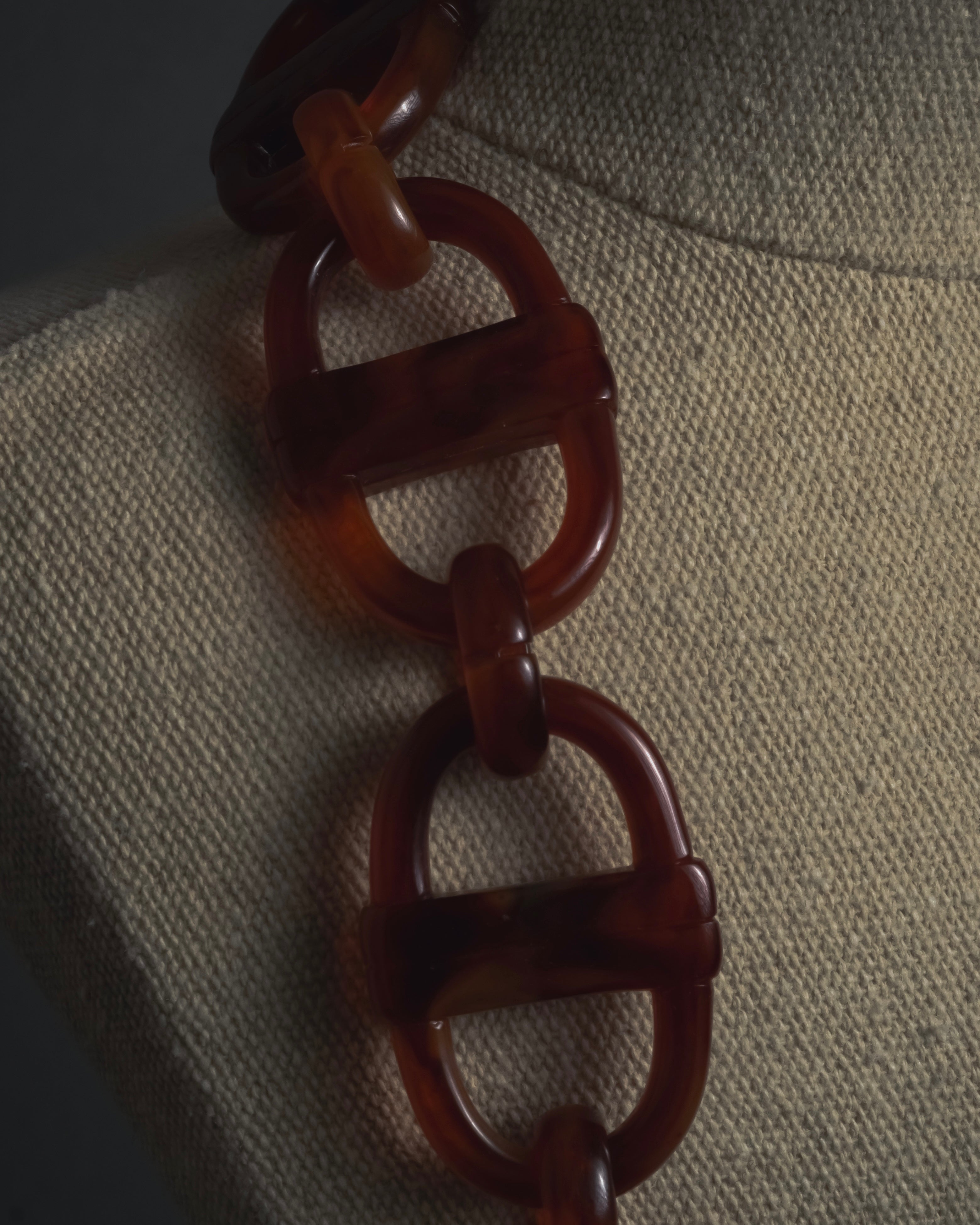 "Christian Dior" Sculptural tortoiseshell resin chain necklace