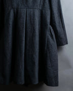 "Chloe" Gathered waist round collar coat