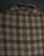 "GUCCI" 80’s checked wool shawl collar jacket