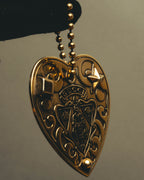 "GUCCI" 80's gold crest bag charm