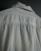 "CELINE" 80’s-90’s Pastel dobby striped pajama shirt