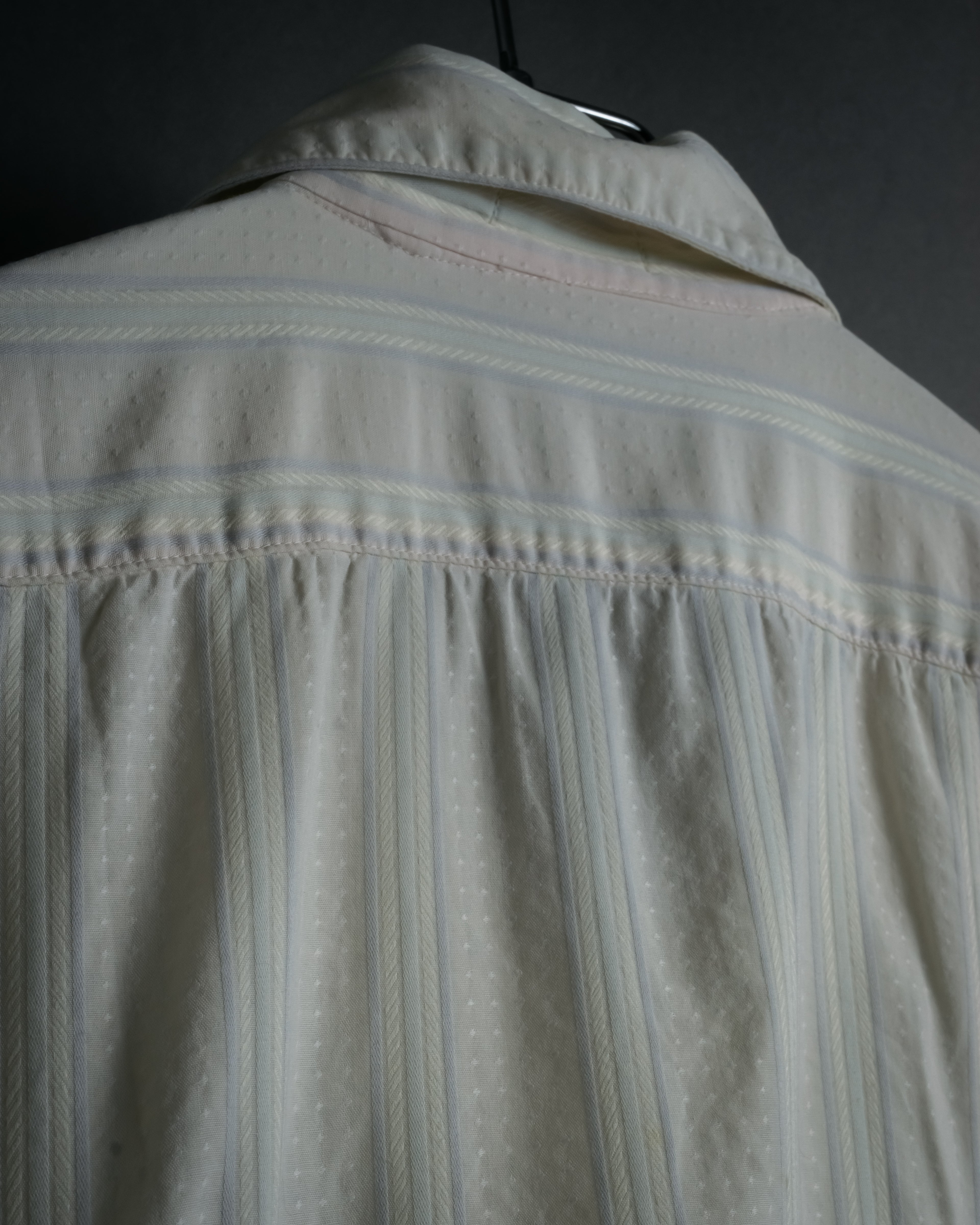 "CELINE" 80’s-90’s Pastel dobby striped pajama shirt