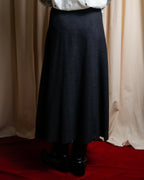 "Christian Dior" Front button design flare wool skirt