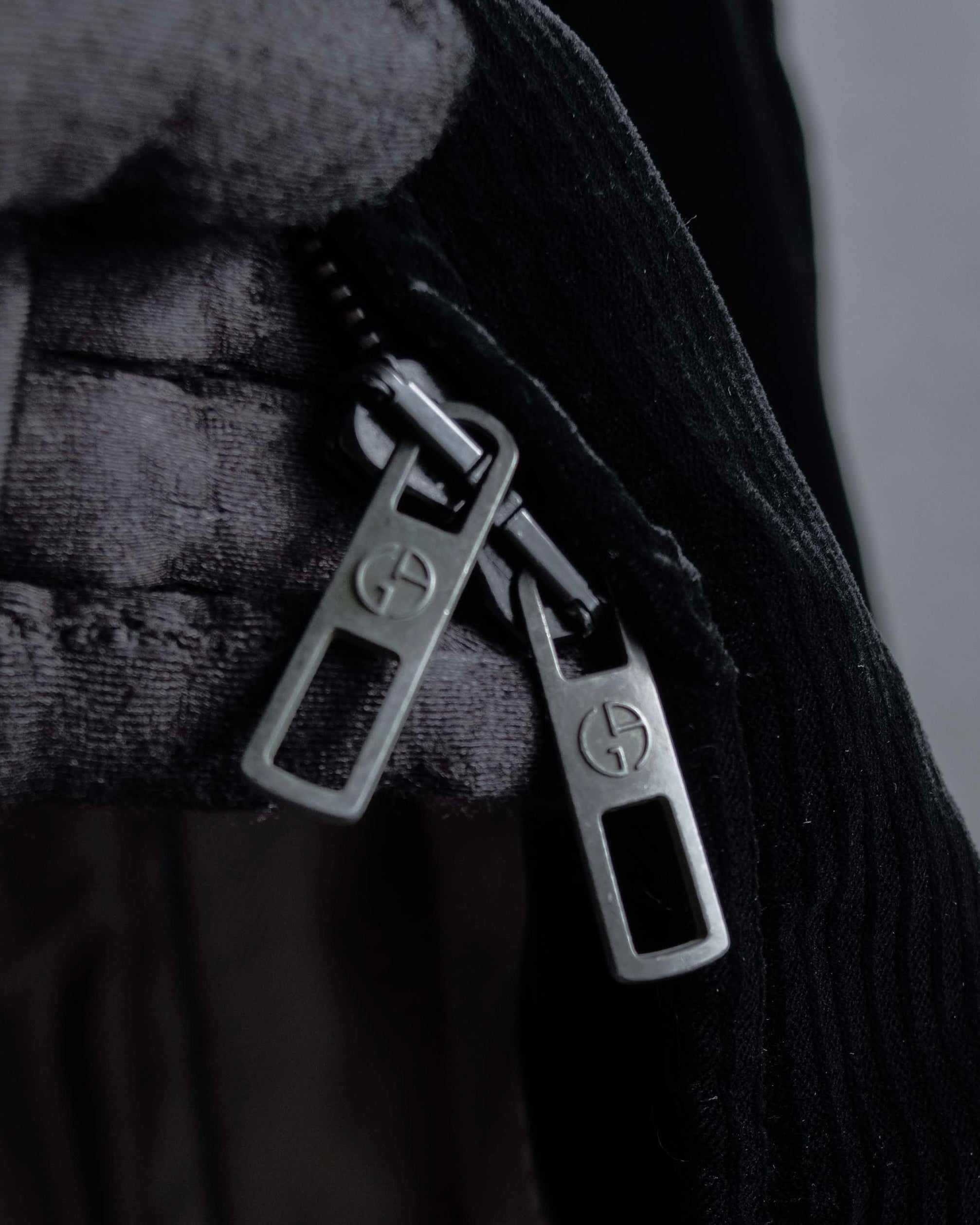 "GIORGIO ARMANI" Velour corduroy double zip up jacket