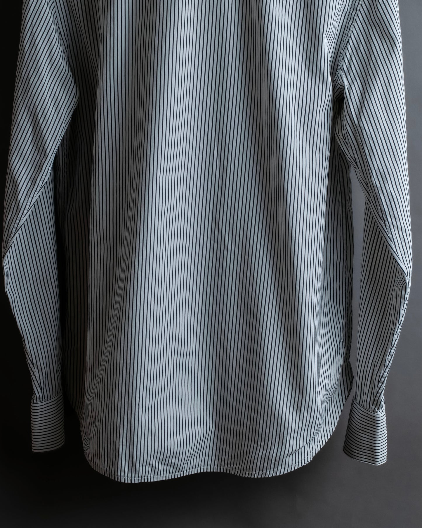 "YVES SAINT LAURENT" Fine pitch stripe pattern clerical design shirt