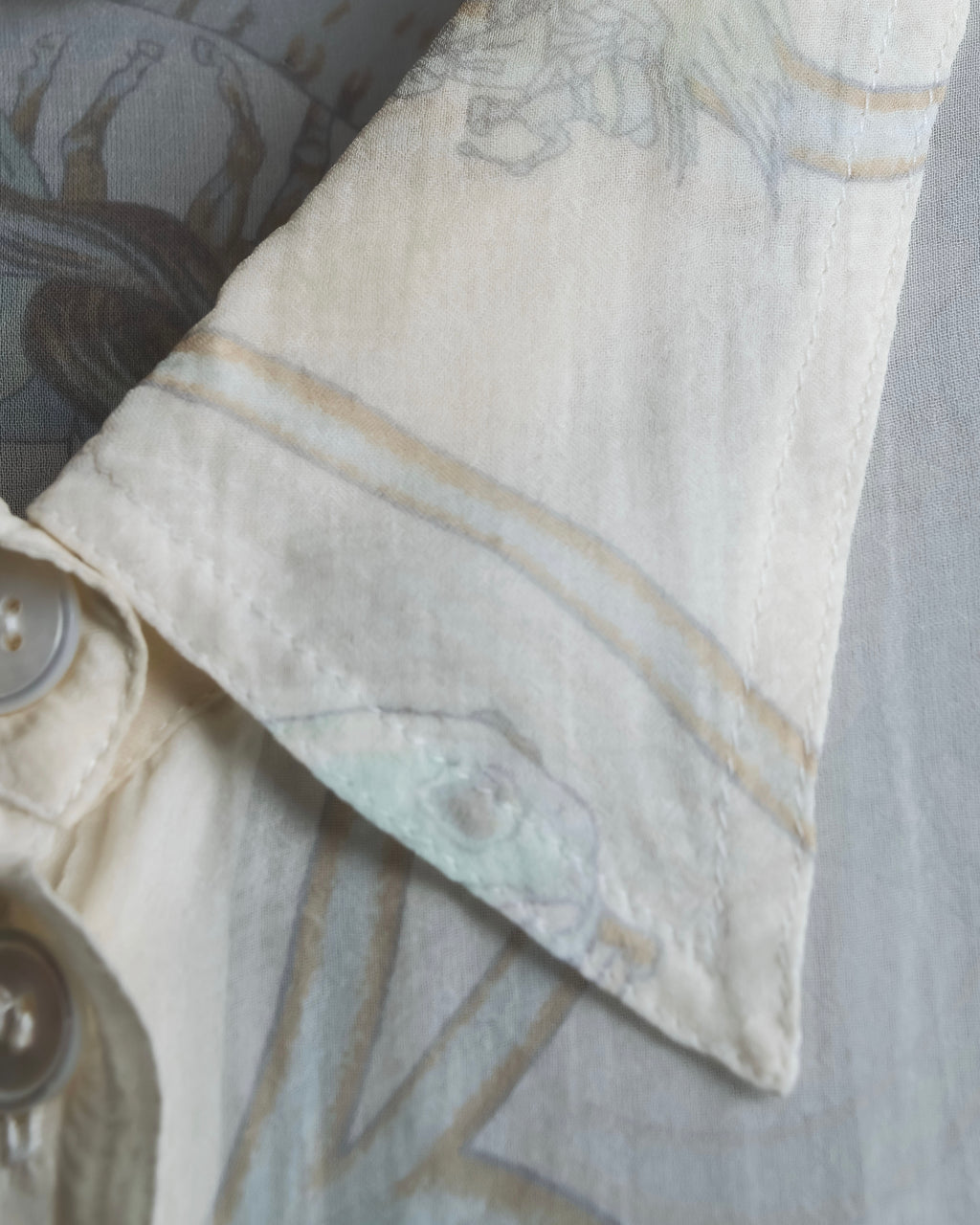 "HERMES" Margiela period abstract pattern shirt