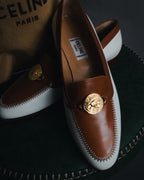 "CELINE" 70’s-80’s Spectator triumph medallion loafers