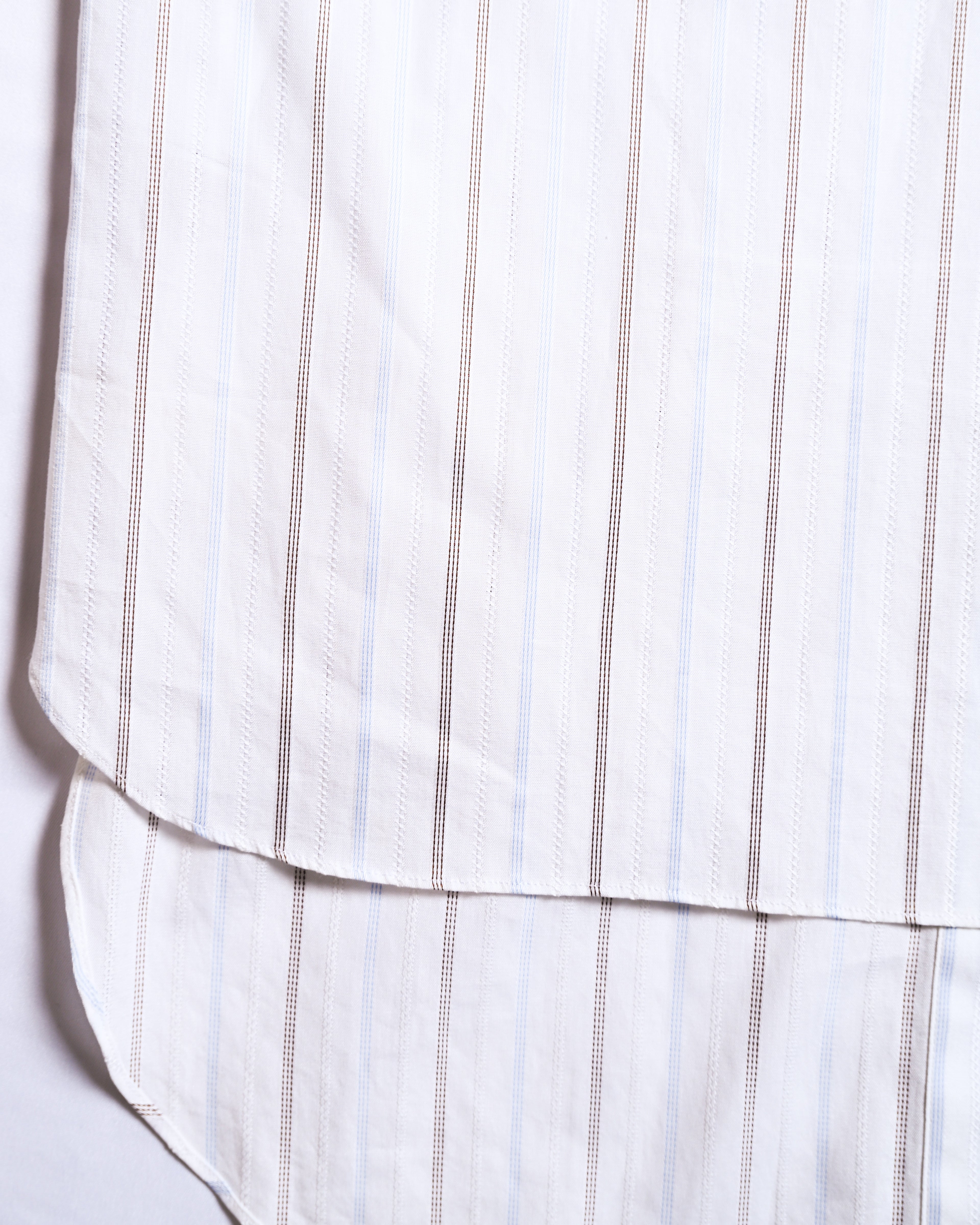 CHANEL/ 2003 Fly Front Design Striped No Sleeve Shirt White