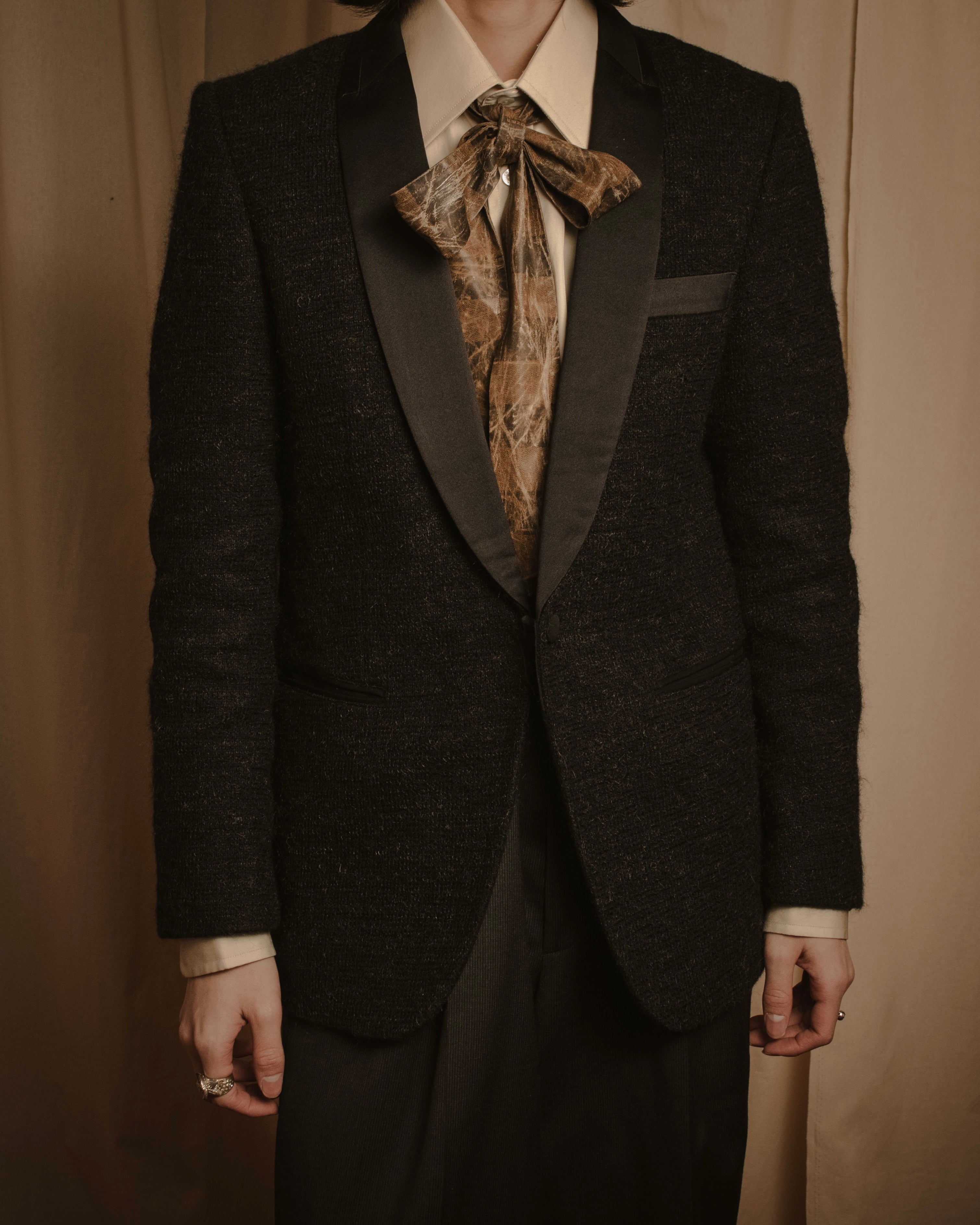 –SPECIAL– "JUNYA WATANABE COMME des GARÇONS MAN" 2015AW mohair blend satin shawl lapels jacket