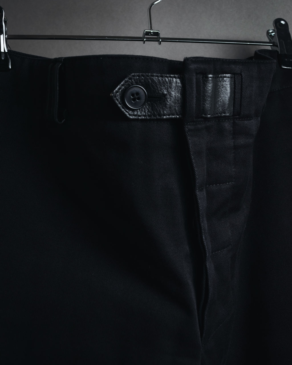 "HERMES" 00’s high density cotton twill lamb leather accents pants