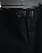 "HERMES" 00’s high density cotton twill lamb leather accents pants