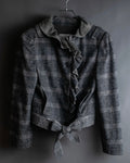 お取り置き分 "VALENTINO" Belted ruffle detail short jacket