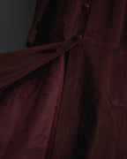 -SPECIAL- "GUCCI" 70’s Suede leather round collar coat