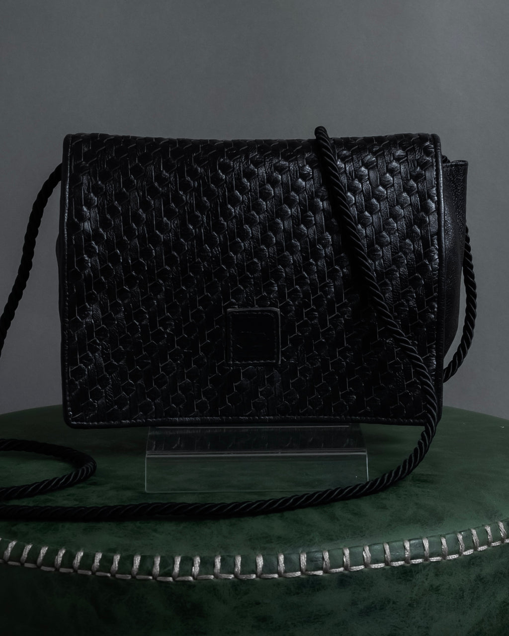 "FENDI" 80's Karl Lagerfeld design braided leather shoulder bag