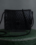 "FENDI" 80's Karl Lagerfeld design braided leather shoulder bag