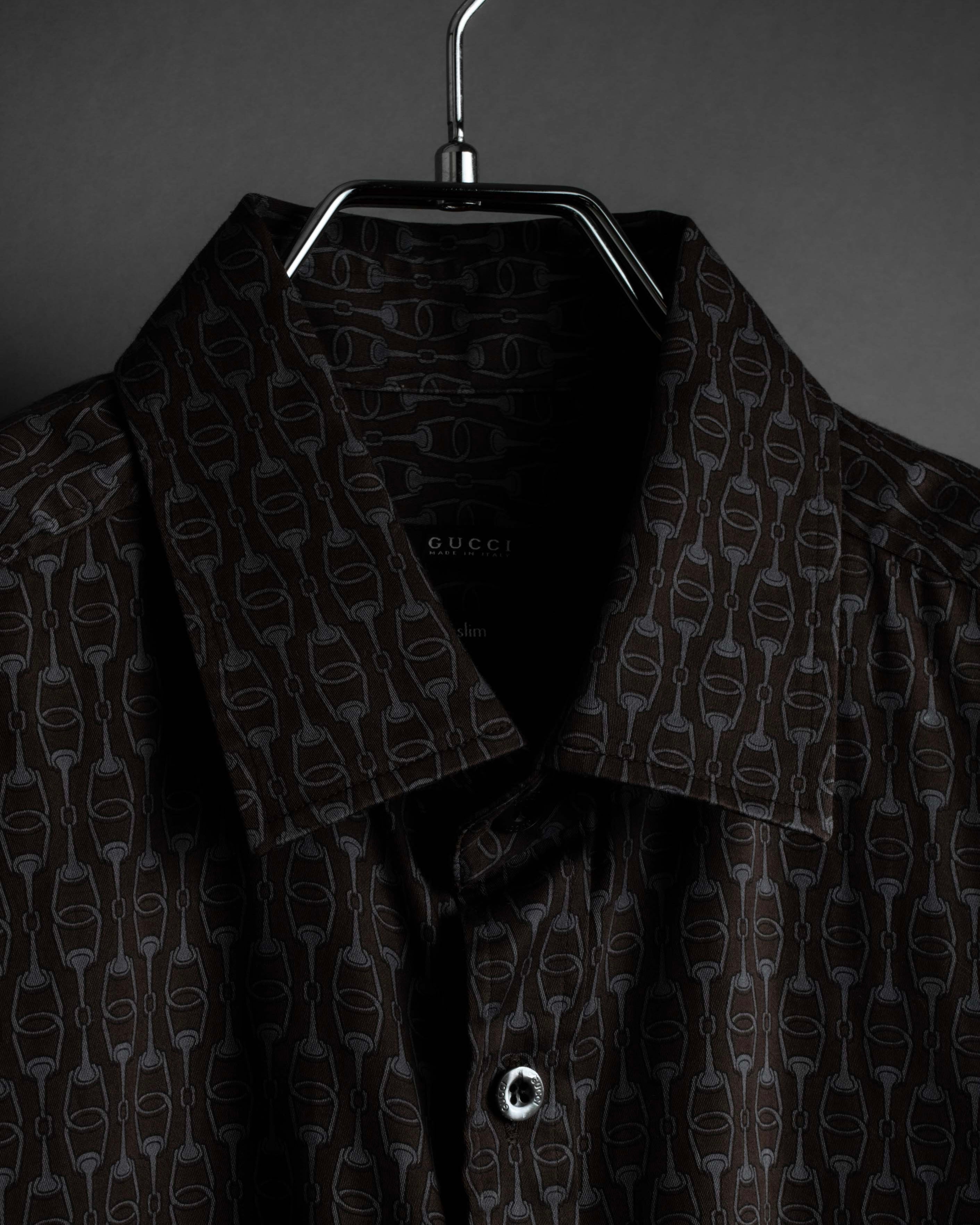 "GUCCI" Horsebit pattern shaped shirt