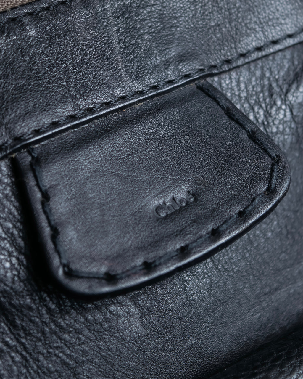"Chloe" Out pocket detail leather Edith bag