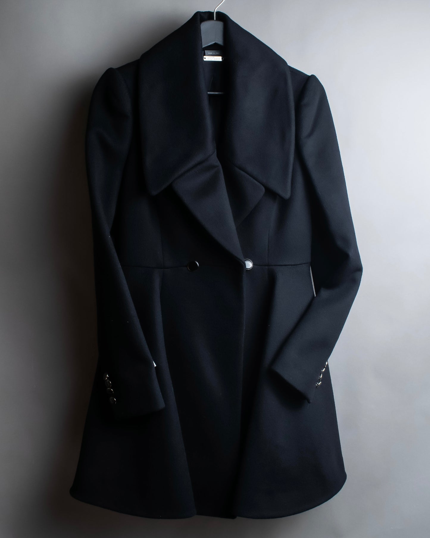 "Alexandar McQueen" Sarah Burton period large lapel double-breasted oversized mid length coat