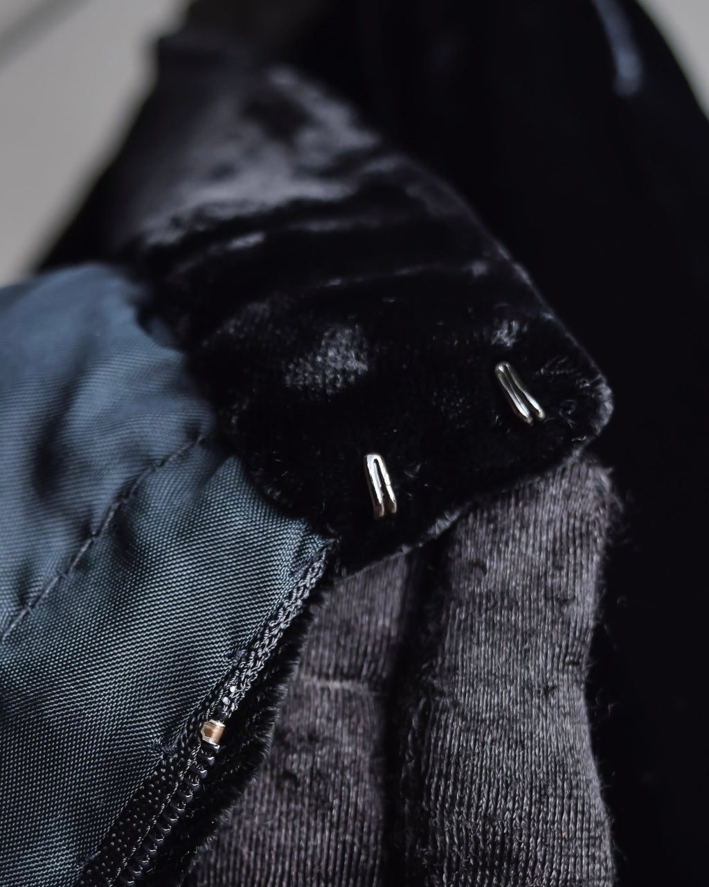 "CELINE" Pleated satin hem velvet flare skirt