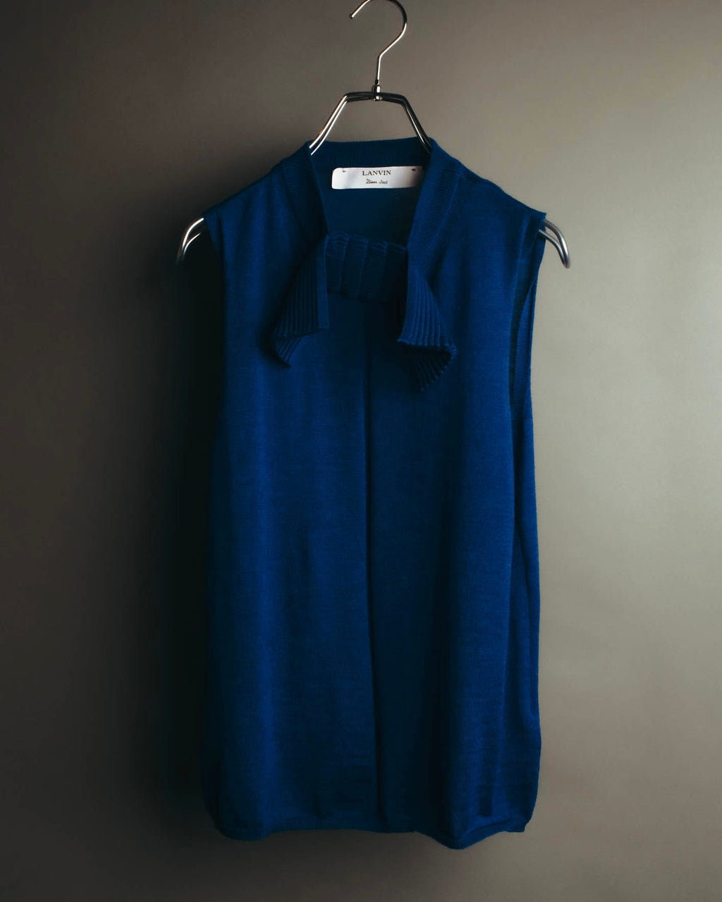 "LANVIN" 00's Elegant wool silk sleeveless knit top